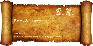 Berkó Martin névjegykártya