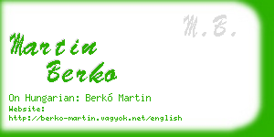 martin berko business card